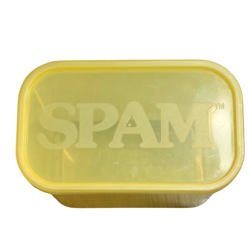 SPAM Reusable Plastic Food Storage Container Yellow Hormel Foods Made in USA